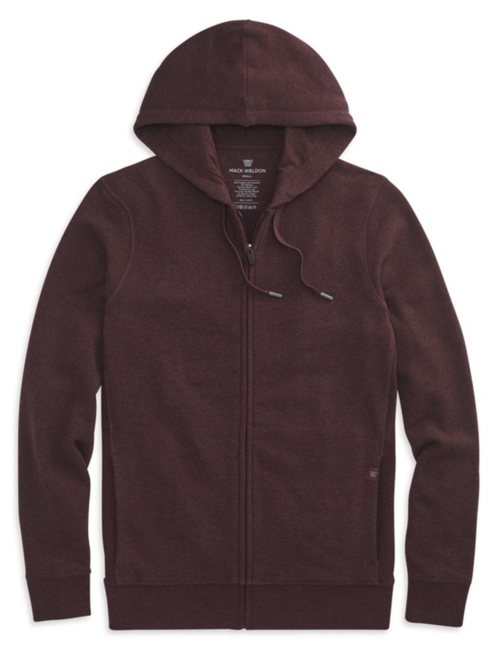 Mack Weldon Zip-Up Hooded Sweater - Burgundy